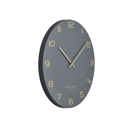 One Six Eight London Blake Silent Wall Clock 30cm Charcoal Grey - Image 02