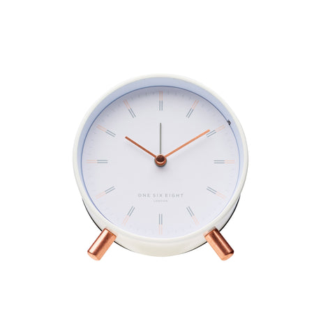 One Six Eight London Ellie Silent Alarm Clock White - Image 01