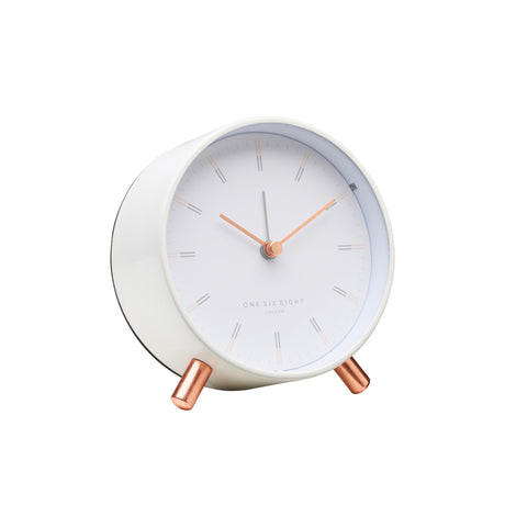 One Six Eight London Ellie Silent Alarm Clock White - Image 02