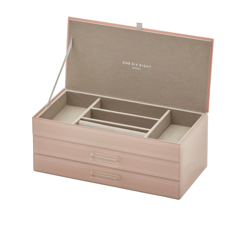 One Six Eight London Gabriella Jewellery Box 30cm Blush - Image 03