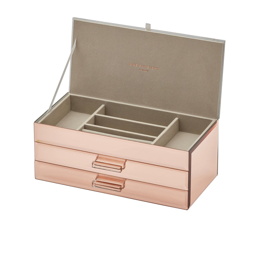 One Six Eight London Gabriella Jewellery Box 30cm Rose Gold - Image 03