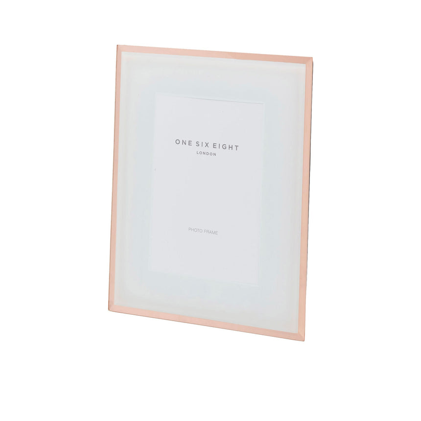 One Six Eight London Glass Photo Frame 18x23cm White Rose Gold - Image 01