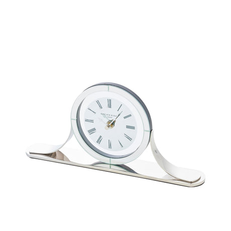 One Six Eight London Hamptons Glass Mantel Clock Silver - Image 01