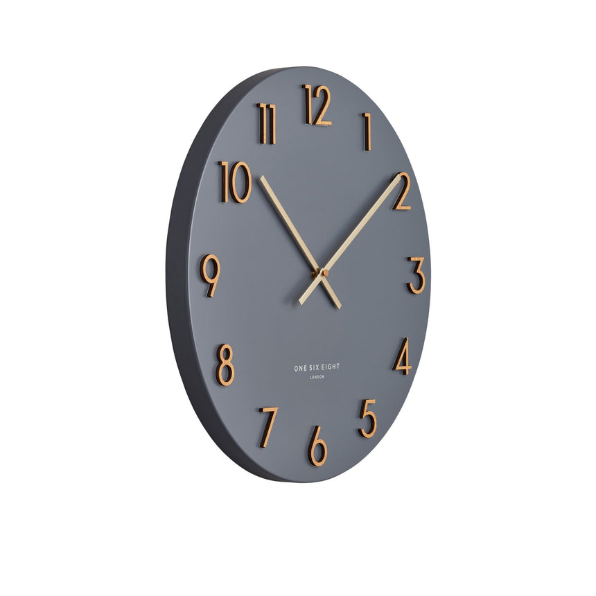 One Six Eight London Katelyn Metal Wall Clock 40cm Charcoal Grey - Image 02