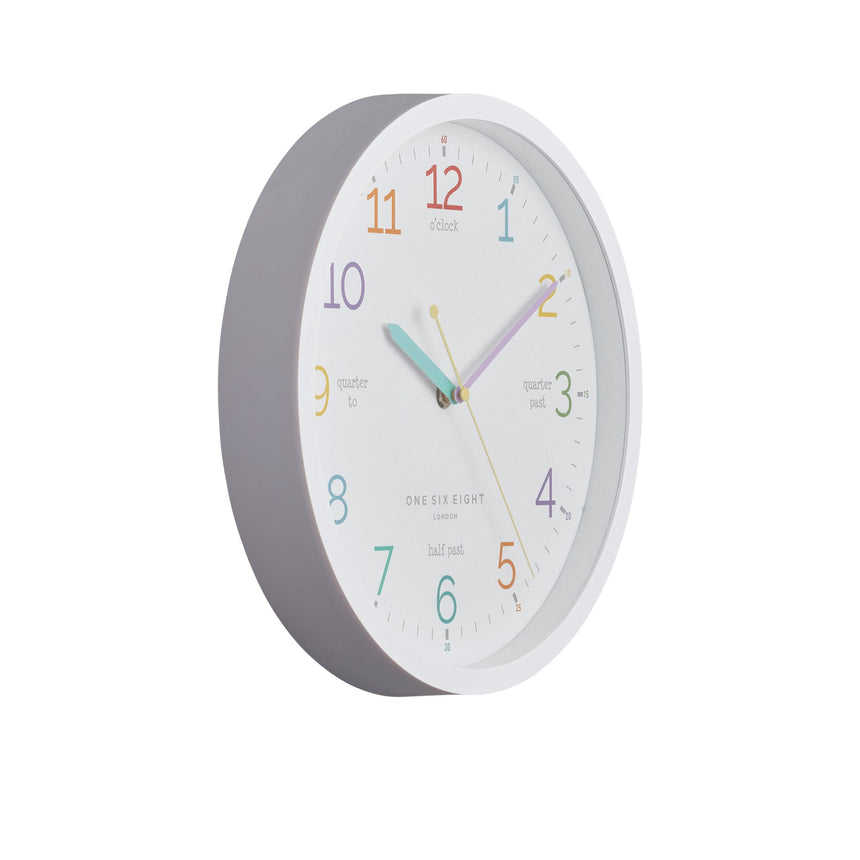 One Six Eight London Learn The Time Silent Wall Clock 30cm White - Image 02