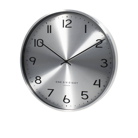 One Six Eight London Luna Silent Wall Clock 40cm Chrome - Image 02