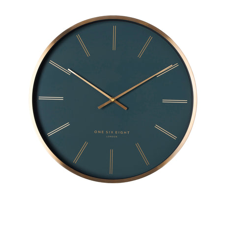 One Six Eight London Otto Silent Wall Clock 40cm Petrol Blue - Image 01