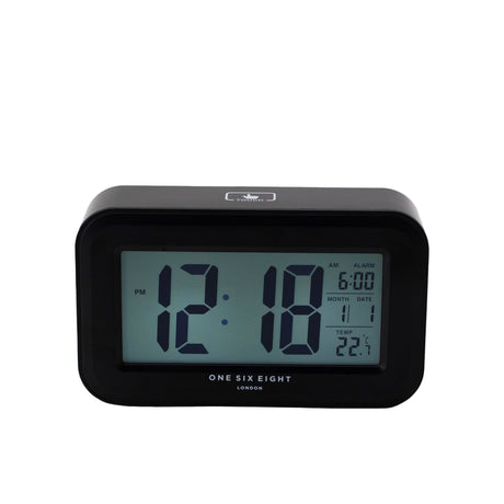 One Six Eight London Reilly Digital Alarm Clock Black - Image 01