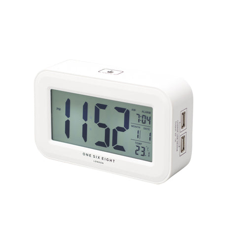 One Six Eight London Reilly Digital Alarm Clock White - Image 01