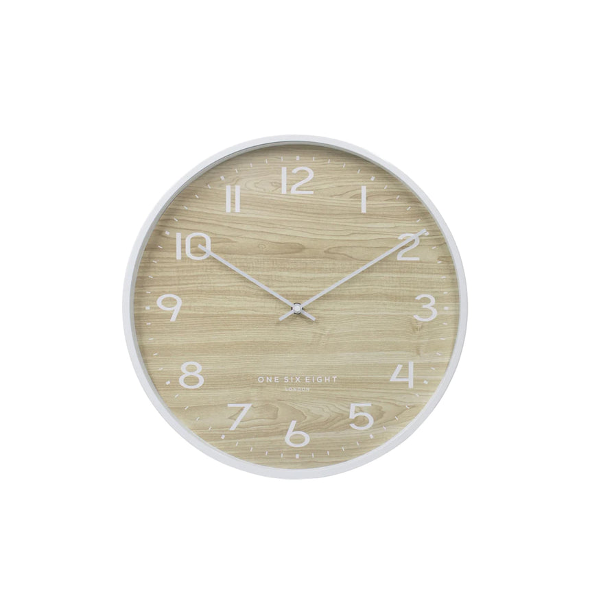 One Six Eight London Taylor Silent Wall Clock 40cm White - Image 01