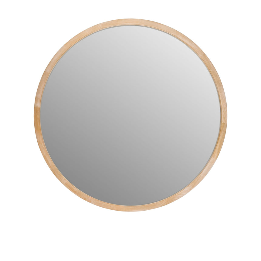 One Six Eight London Round Tina Wall Mirror 60cm Wood - Image 01