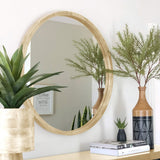 One Six Eight London Round Tina Wall Mirror 60cm Wood - Image 04