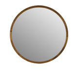 One Six Eight London Round Tina Wall Mirror 80cm Walnut - Image 01