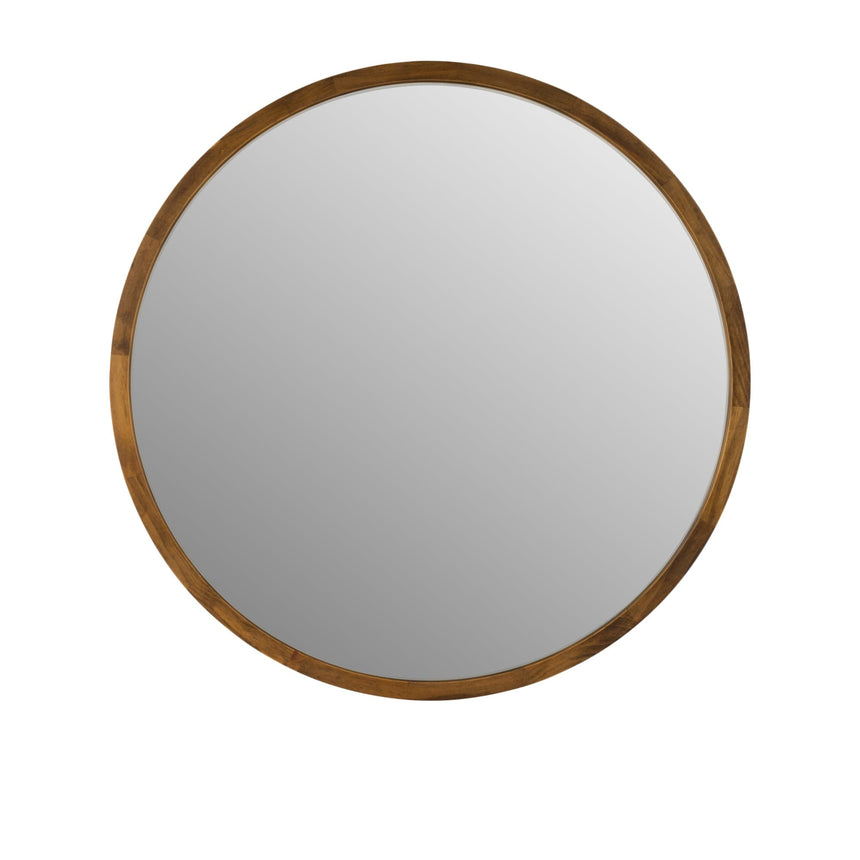 One Six Eight London Round Tina Wall Mirror 95cm Walnut - Image 01