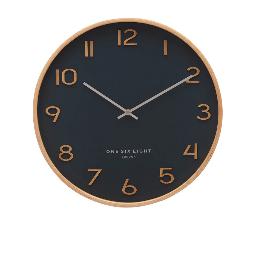 One Six Eight London Wallace Silent Wall Clock 53cm Petrol Blue - Image 01