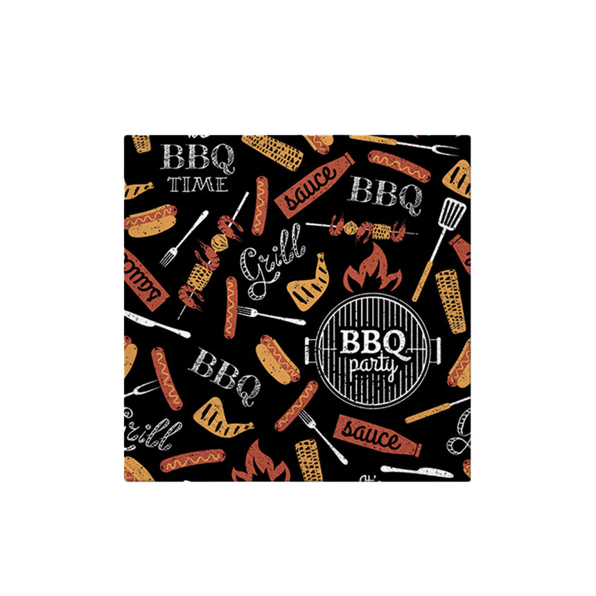 PAW Everyday 3ply Paper Napkin 20 Pack Bbq Party in Black - Image 01