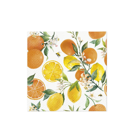 PAW Everyday 3ply Paper Napkin 20 Pack Citrus with Bees - Image 01
