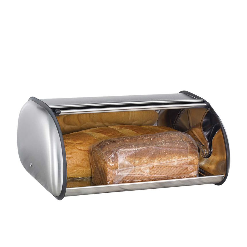 Polder Deluxe Bread Bin 43x28x18cm Brushed Nickel - Image 02