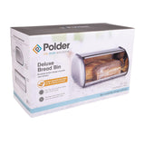 Polder Deluxe Bread Bin 43x28x18cm Brushed Nickel - Image 05