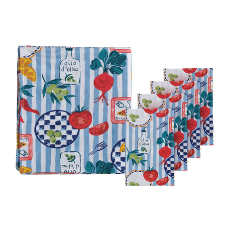 Porto Cucina Tablecloth and Napkin Set 5pc - Image 01