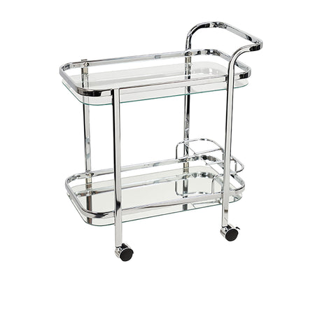 Piaf Bar Cart with Bottle Holder Silver - Image 01