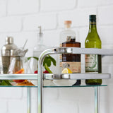 Piaf Bar Cart with Bottle Holder Silver - Image 03