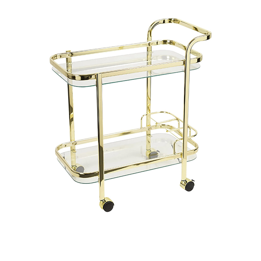 Piaf Bar Cart with Bottle Holder Gold - Image 01