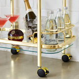 Piaf Bar Cart with Bottle Holder Gold - Image 05