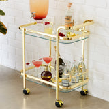 Piaf Bar Cart with Bottle Holder Gold - Image 03