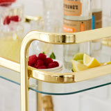 Piaf Bar Cart with Bottle Holder Gold - Image 04