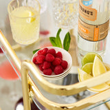 Piaf Bar Cart with Bottle Holder Gold - Image 06