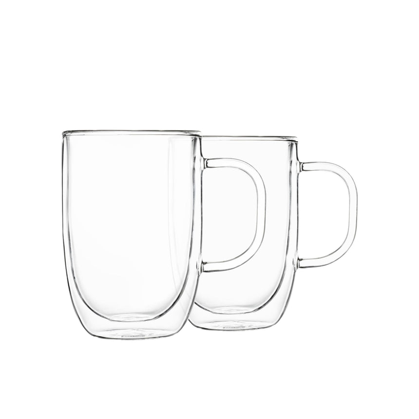 Pyrex Double Wall Glass Mug Twin Pack 350ml - Image 01