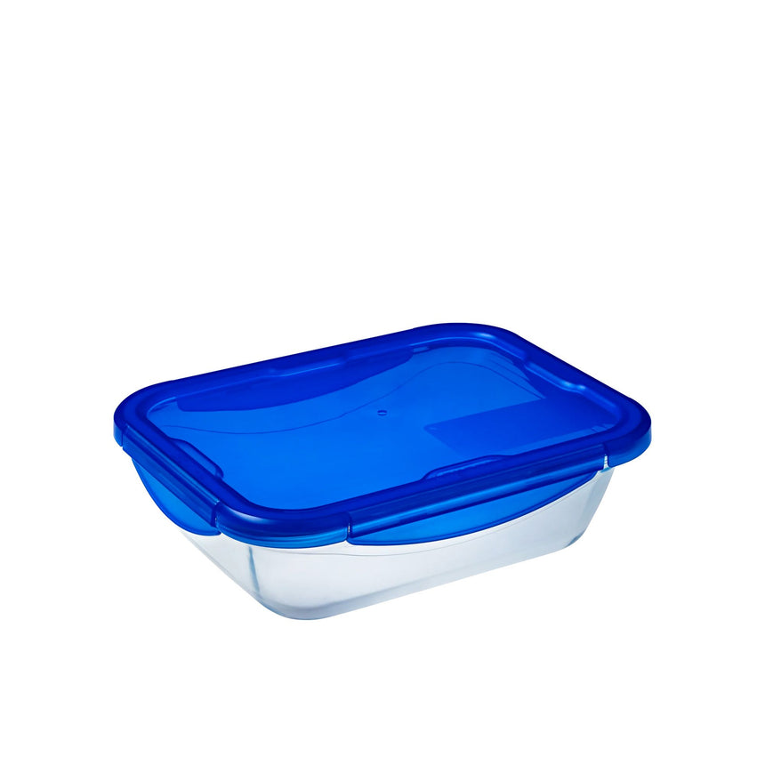 Pyrex Cook & Go Rectangular Glass Storage 1.9L Blue - Image 01