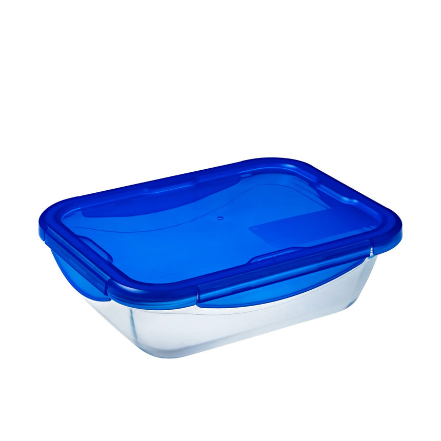 Pyrex Cook & Go Rectangular Glass Storage 3.5L Blue - Image 01