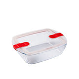 Pyrex Cook & Heat Rectangular Glass Storage 2.5 litre in Red - Image 01