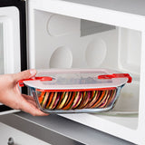 Pyrex Cook & Heat Rectangular Glass Storage 2.5 litre in Red - Image 05