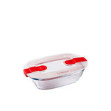 Pyrex Cook & Heat Rectangular Glass Storage 400ml in Red - Image 01