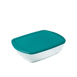 Pyrex Cook & Store Rectangular Glass Storage 2.5 litre Green - Image 01