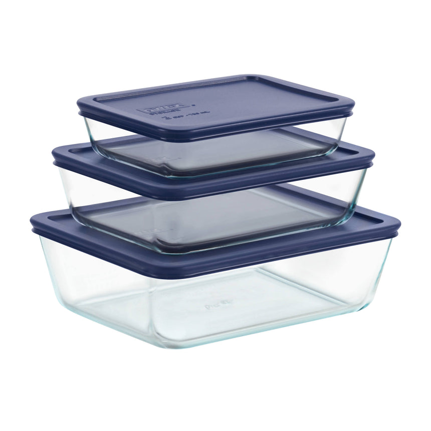 Pyrex Glass Storage Rectangular 6 Piece Set - Image 01