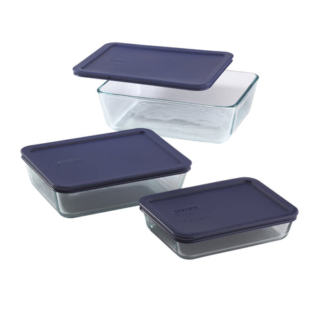 Pyrex Glass Storage Rectangular 6 Piece Set - Image 02