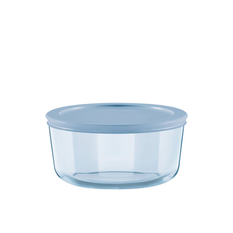 Pyrex Simply Store Round Tinted Glass Storage 4 Cup Blue - Image 01