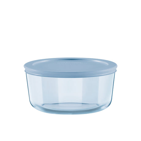 Pyrex Simply Store Round Tinted Glass Storage 7 Cup Blue - Image 01