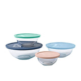 Pyrex Smart Essentials Mixing Bowl Set of 4 in Pastel Lids - Image 01