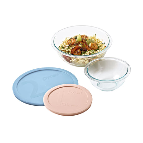 Pyrex Smart Essentials Mixing Bowl Set of 4 in Pastel Lids - Image 02