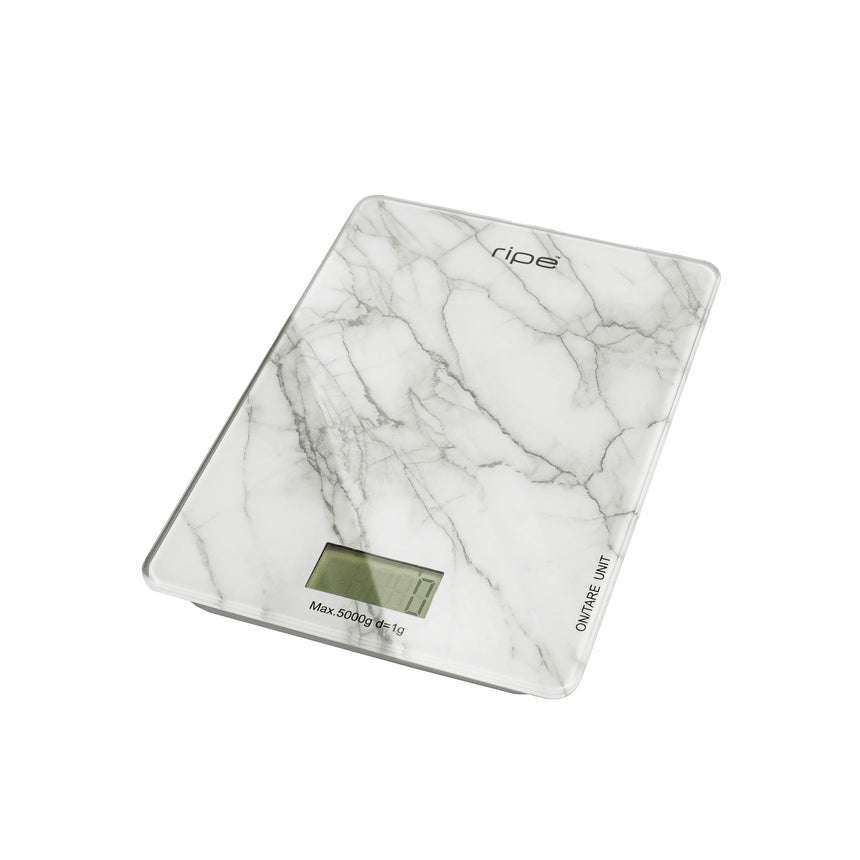 Ripe Digital Kitchen Scale 5kg in White Marble - Image 01