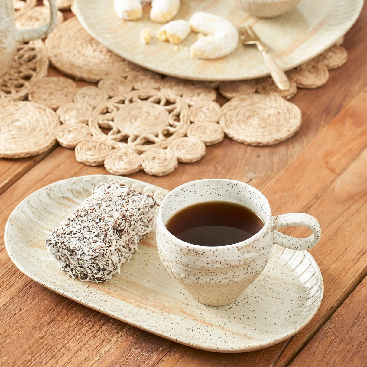 Robert Gordon Ceylon Cup and Saucer 200ml in White Speckle - Image 03