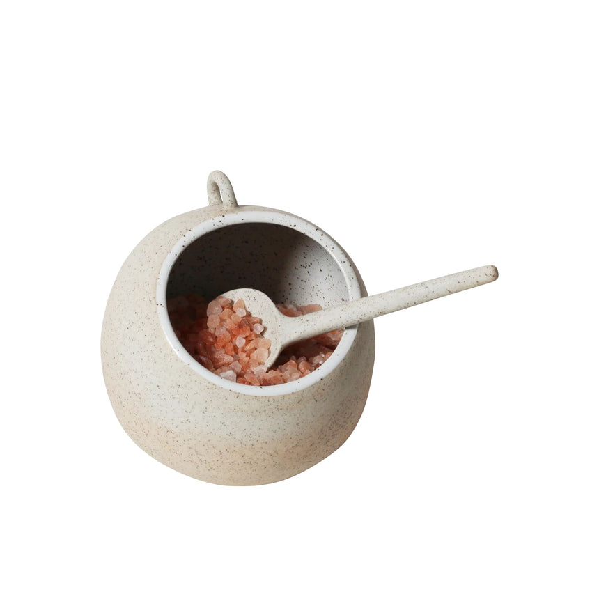 Robert Gordon Garden to Table Salt Pig with Spoon in White - Image 02