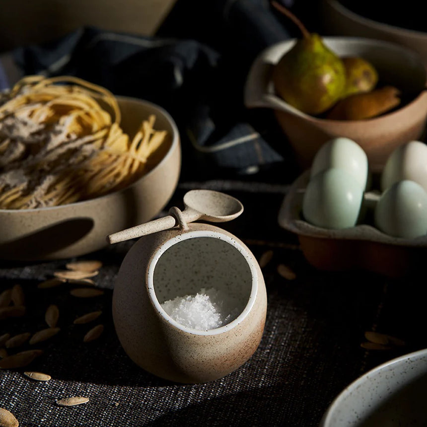 Robert Gordon Garden to Table Salt Pig with Spoon in White - Image 04