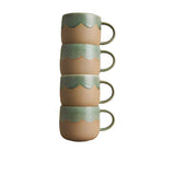 Robert Gordon Scallop Mug 350ml Set of 4 Moss - Image 01