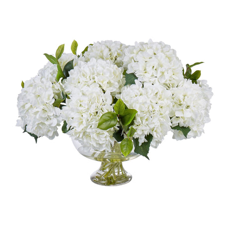 Rogue Garden Hydrangea Mix in Dahlia Bowl White - Image 01